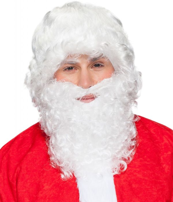 božiček set lasulja in brada set bela