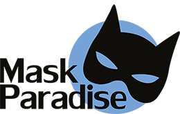 logo brand mask paradise - Harlekin noša kostum kloven